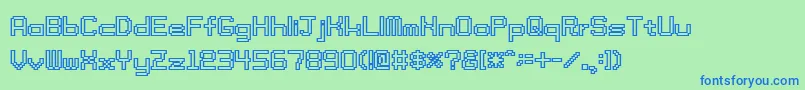 TamaSs01b Font – Blue Fonts on Green Background