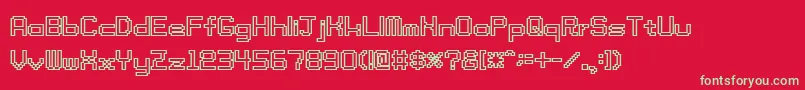 フォントTamaSs01b – 赤い背景に緑の文字