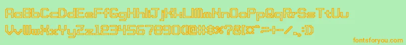 TamaSs01b Font – Orange Fonts on Green Background