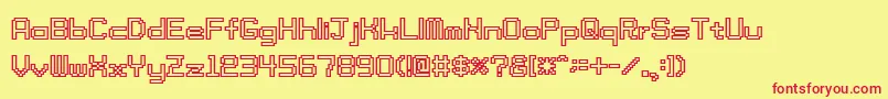 TamaSs01b Font – Red Fonts on Yellow Background