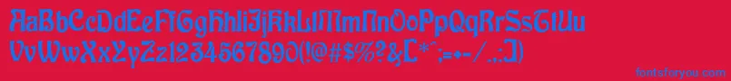 BaldurRegular Font – Blue Fonts on Red Background