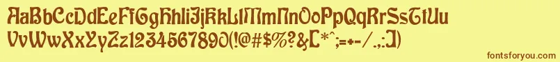 BaldurRegular Font – Brown Fonts on Yellow Background