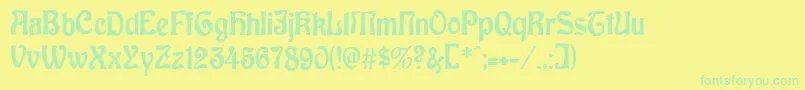 BaldurRegular Font – Green Fonts on Yellow Background