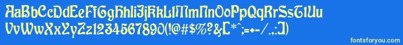 BaldurRegular Font – Yellow Fonts on Blue Background