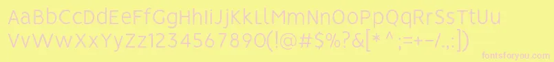 VisionLight-fontti – vaaleanpunaiset fontit keltaisella taustalla