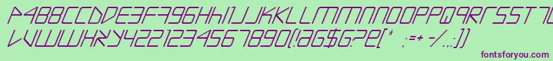 EscapeArtistItalic Font – Purple Fonts on Green Background