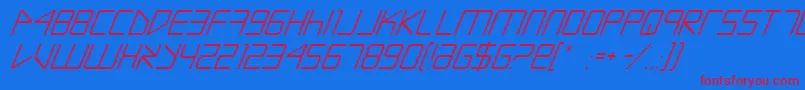 EscapeArtistItalic Font – Red Fonts on Blue Background