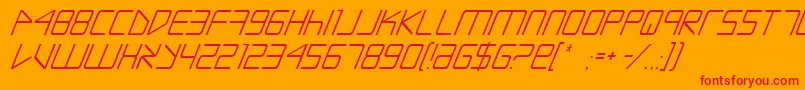 EscapeArtistItalic Font – Red Fonts on Orange Background
