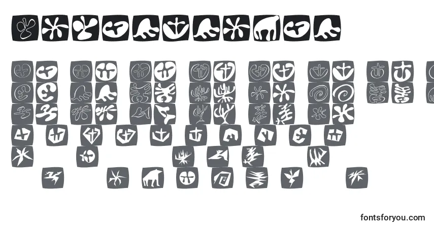 Totalfloral-fontti – aakkoset, numerot, erikoismerkit