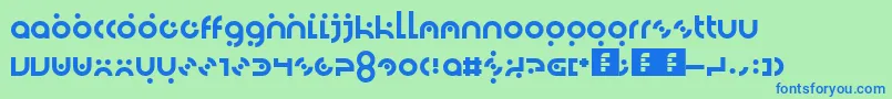 Dotlirium Font – Blue Fonts on Green Background