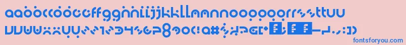 Dotlirium Font – Blue Fonts on Pink Background