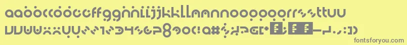 フォントDotlirium – 黄色の背景に灰色の文字