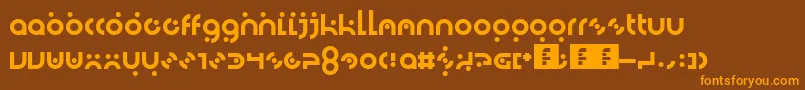 Dotlirium Font – Orange Fonts on Brown Background