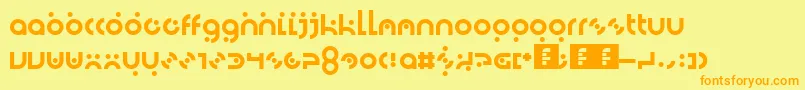 Dotlirium Font – Orange Fonts on Yellow Background