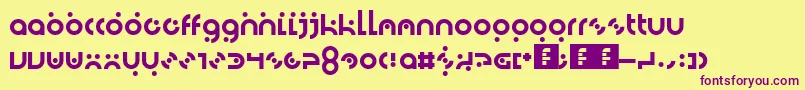 Dotlirium Font – Purple Fonts on Yellow Background