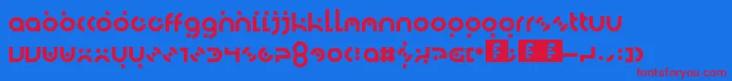 Dotlirium Font – Red Fonts on Blue Background