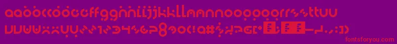 Dotlirium-Schriftart – Rote Schriften auf violettem Hintergrund