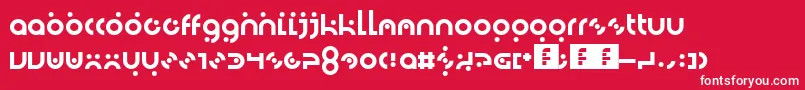 Czcionka Dotlirium – białe czcionki na czerwonym tle