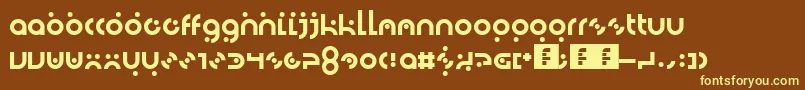 Dotlirium Font – Yellow Fonts on Brown Background