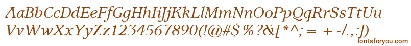 ItcUsherwoodLtMediumItalic-fontti – ruskeat fontit valkoisella taustalla