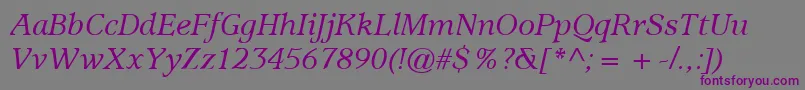 ItcUsherwoodLtMediumItalic-fontti – violetit fontit harmaalla taustalla