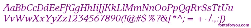 ItcUsherwoodLtMediumItalic Font – Purple Fonts on White Background