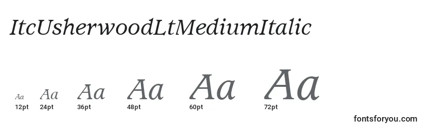 Größen der Schriftart ItcUsherwoodLtMediumItalic