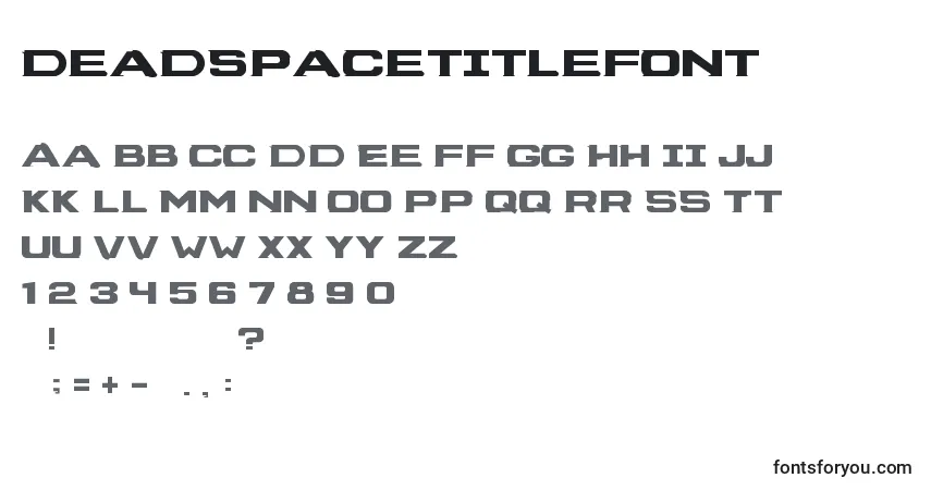 Шрифт Deadspacetitlefont – алфавит, цифры, специальные символы