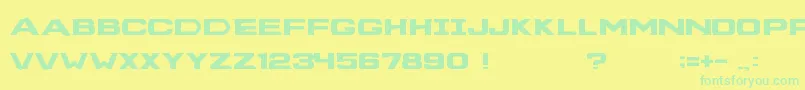 Deadspacetitlefont Font – Green Fonts on Yellow Background