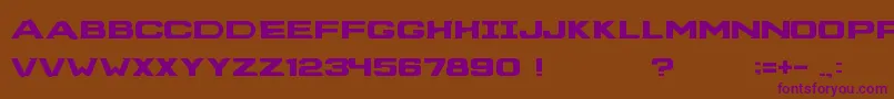 Deadspacetitlefont-Schriftart – Violette Schriften auf braunem Hintergrund