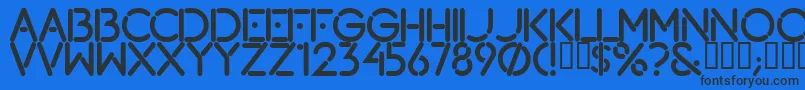 Lougramm Font – Black Fonts on Blue Background