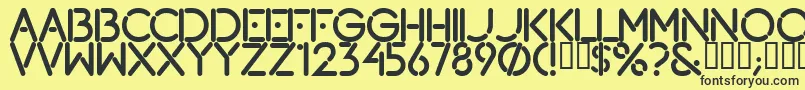 Lougramm Font – Black Fonts on Yellow Background