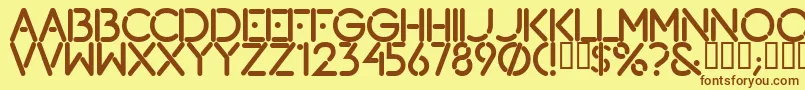 Lougramm Font – Brown Fonts on Yellow Background