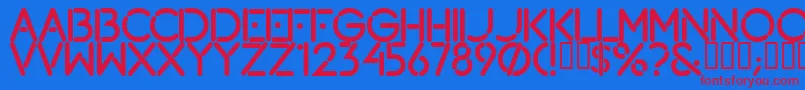 Lougramm Font – Red Fonts on Blue Background