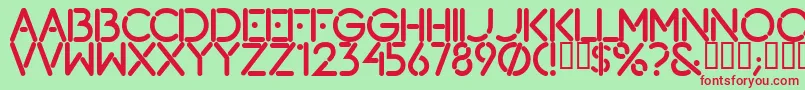 Lougramm Font – Red Fonts on Green Background