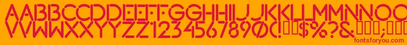 Lougramm Font – Red Fonts on Orange Background