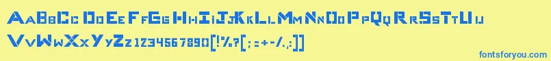 CompliceBold-fontti – siniset fontit keltaisella taustalla
