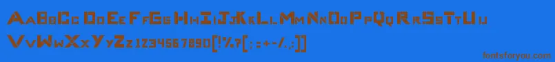フォントCompliceBold – 茶色の文字が青い背景にあります。