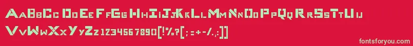 フォントCompliceBold – 赤い背景に緑の文字