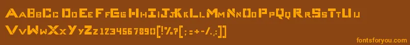 CompliceBold-fontti – oranssit fontit ruskealla taustalla