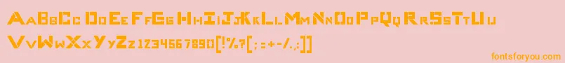 フォントCompliceBold – オレンジの文字がピンクの背景にあります。