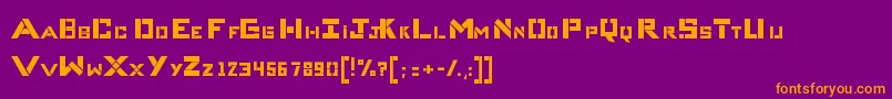 フォントCompliceBold – 紫色の背景にオレンジのフォント
