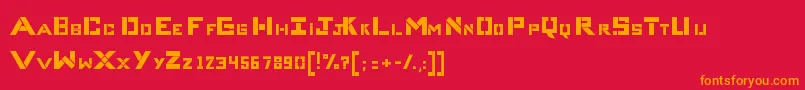 フォントCompliceBold – 赤い背景にオレンジの文字