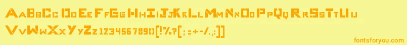フォントCompliceBold – オレンジの文字が黄色の背景にあります。