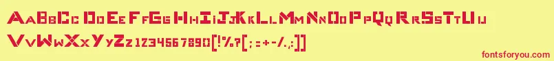 CompliceBold-fontti – punaiset fontit keltaisella taustalla
