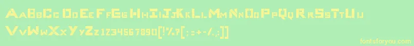 CompliceBold-fontti – keltaiset fontit vihreällä taustalla