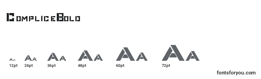 Tamanhos de fonte CompliceBold