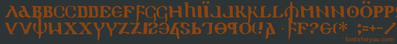 Czcionka HolyEmpire – brązowe czcionki na czarnym tle