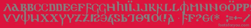 Lisätietoja HolyEmpire-fontista HolyEmpire-fontti – harmaat kirjasimet punaisella taustalla