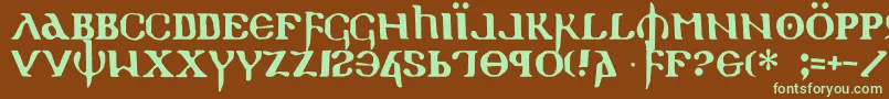 HolyEmpire Font – Green Fonts on Brown Background